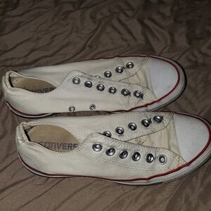 WHITE Chuck Taylor converse.